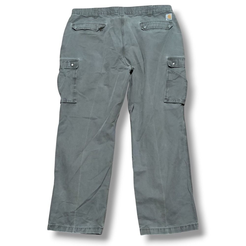 Carhartt Men's Pants 42 x 30 Gray Cargo Canvas Jeans Work Wear Heavy Duty